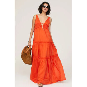 Nicholas Orange Myla Maxi Dress Size 8